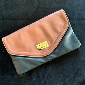 Black and Cognac Aldo Envelope clutch.